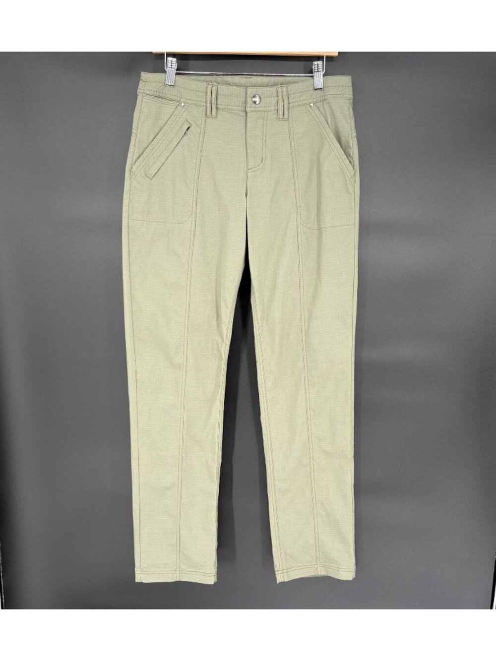 Title Nine Women's Big B Pant Size 8 Olive Green Ripstop Hiking Outdoor Utility